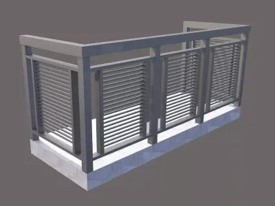 Verandah Railing Design  Low-poly 3D model