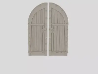 Stone Fantasy Castle Gate Door for 3D print 3D model