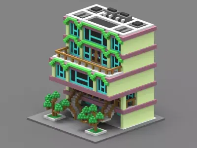 House Voxel - 19 Low-poly 3D model