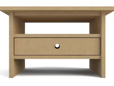 Cardboard Bedside Table KRUMEL Low-poly 3D model