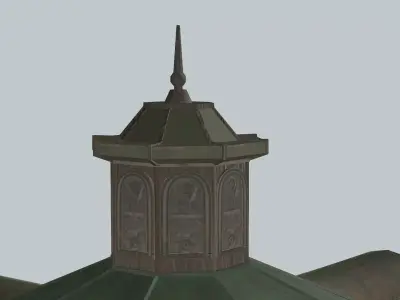Solomonic Inspired Monument Gazebo In Park Low-Poly 3D model Low-poly 3D model purchase