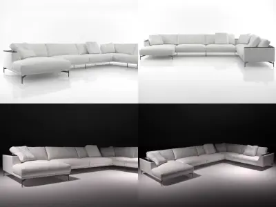 Hollywood sectional sofa 3D model
