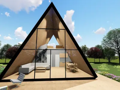 Triangle house design 3D model