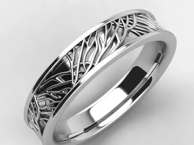 womens tree of wedding life wedding band  3D print model