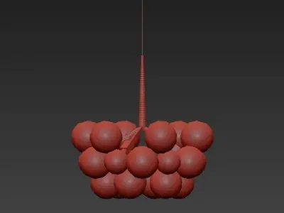 BUBBLES A chandelier with balls hanging from it 3D model