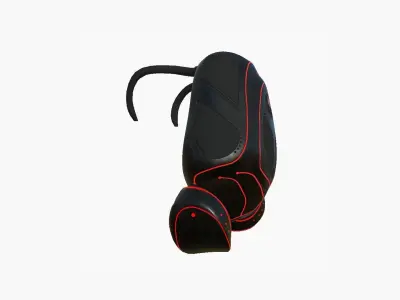 SciFi Backpack H08 Black Red - Fashion Character Design Low-poly 3D model