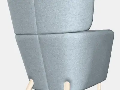 OSKARSHAMN Wing chair Low-poly 3D model