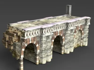 Bridge Modular Low-poly 3D model