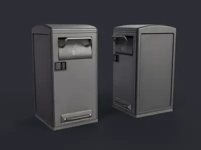 Street Trash Can 33 PBR Game Ready Low-poly 3D model