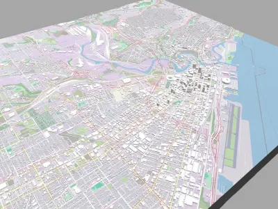 Cityscape Cleveland United States 3D model