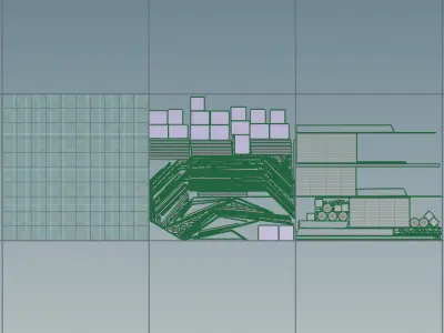 Billboard Videotron Angled - UV - UDIM 3D model