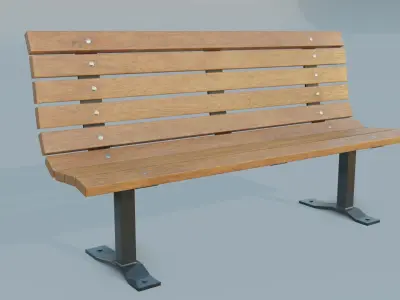 Street bench  Low-poly 3D model