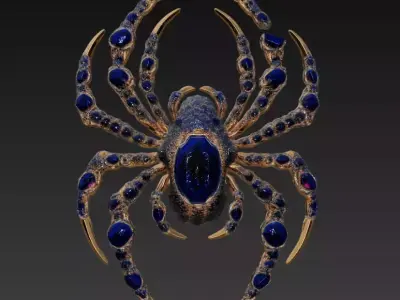 Cyber Arachnid Mecha Collection - Futuristic Robotic Spider Set 3D Model Pack