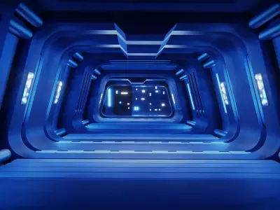 Sci-Fi Passage - Made with Blender 3D model