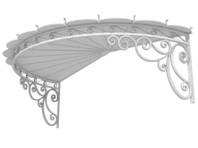 Wrought iron canopy Metal Visor visor over porch 3D model