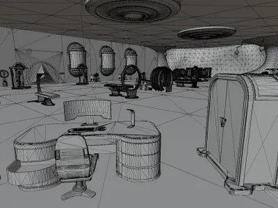 MEDICAL LABORATORY MODULAR FUTURISTIC SCI FI Game Ready Low-poly 3D model