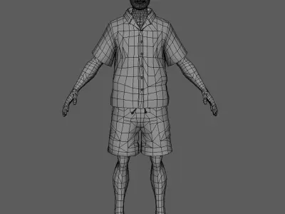 Men street wear Low-poly 3D model
