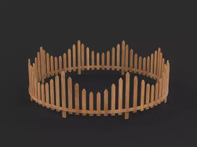 flexible picket fence  3D model