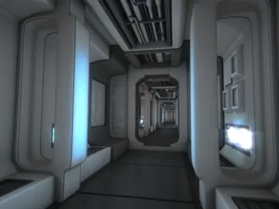 Spacecraft Corridor HD 3D model