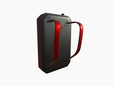 SciFi Backpack I08 Black Red - Fashion Character Design Low-poly 3D model