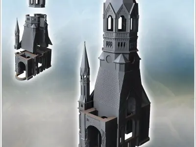 Emperor William Memorial Church Berlin Germany - World War Two S 3D print model