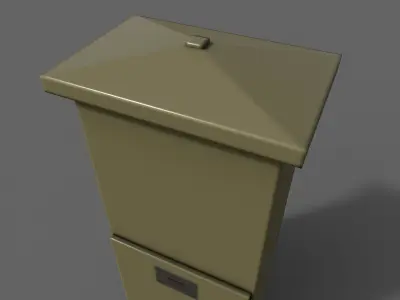 PBR Electric Box Brown V4 Low-poly 3D model