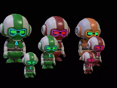 Minirobotic3Pack4 Low-poly 3D model