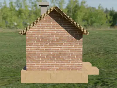 low-poly house 3D model