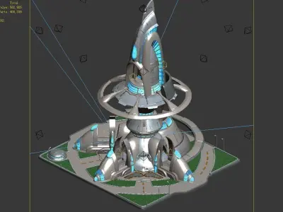 Solar energy - power station 01 3D model