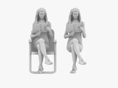 Woman reading 3D print model