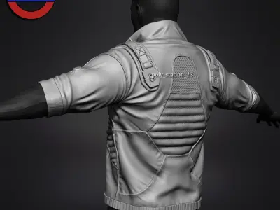 sci fi jacket v1 zbrush highpoly sculpt 3D model