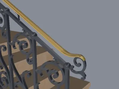 Wrought iron railing 3D model