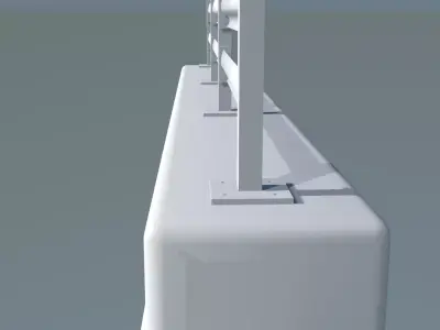 Realistic Concrete Guardrail 3D print model