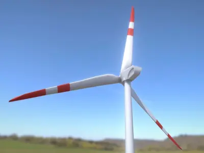 Wind Turbin - Animated and Low-Poly  Low-poly 3D model