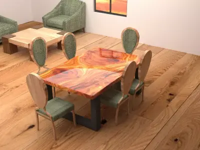 Modern Living Room Interior Scene 3D model