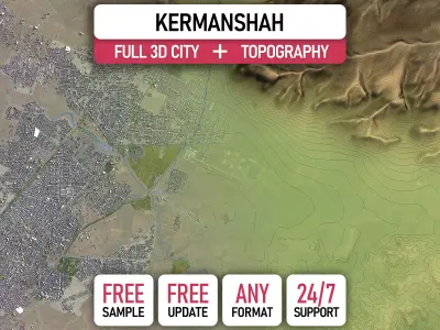Kermanshah - Topography Terrain 3D Model 3D Model Pack