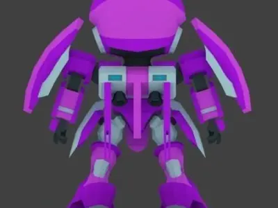 Super Mecha 3 - Zelita of Code Name Z3LA Low-poly 3D model