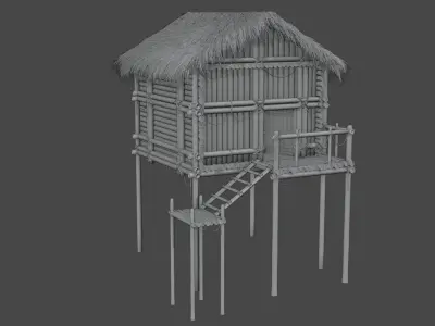 Bamboo House 3D model