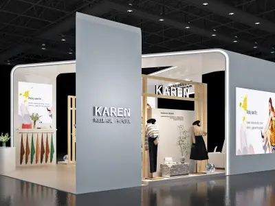 Booth Exhibition Stand Stall 10x8m Height 440cm 4 Open 3D model 3D model