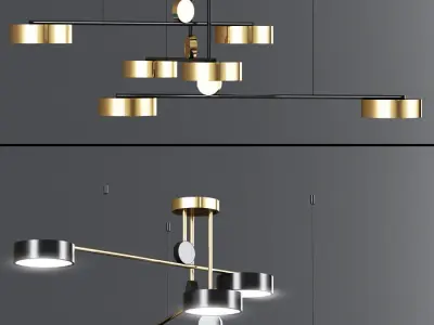 Led Ceiling Chandelier With Swing Lights 3D model