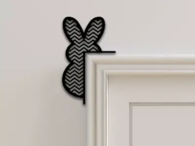 Rabbit Door Corner Decor 3D print model order
