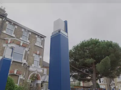 Street Light 8 Bollard 900 mm Futuristic Blue Version 5 Low-poly 3D model