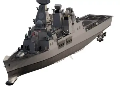 US NAVY NUCLEAR POWERED CRUISER 3D model