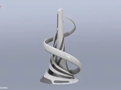 Scifi building Low-poly 3D model get