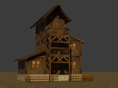 High-Quality Low Poly Medieval House Pack for 3D Creators Low-poly 3D model