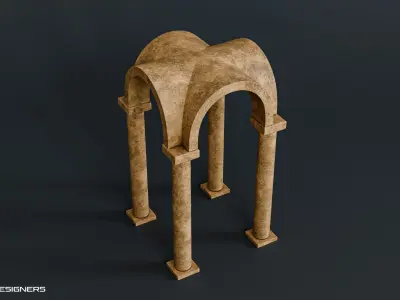 Gothic Groin Vault And Rib Vault 3D model