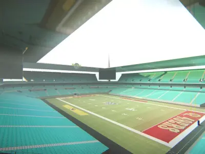 Hard Rock Stadium Miami NFL Stadium Low-poly 3D model