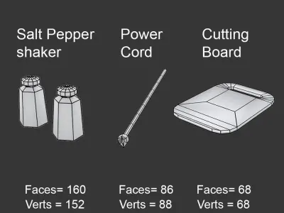 Kitchen Items Low-poly 3D model