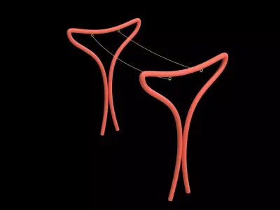 Clothes Drying Rack Low Poly 3D Model 3D model