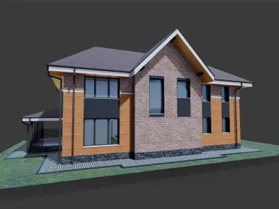 P0025 Residential House Cottage Alex 3d model 3D model